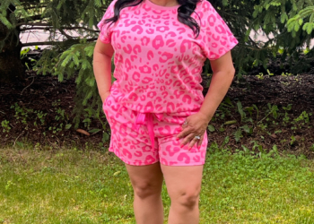 Pink Leopard Tee and Short Set