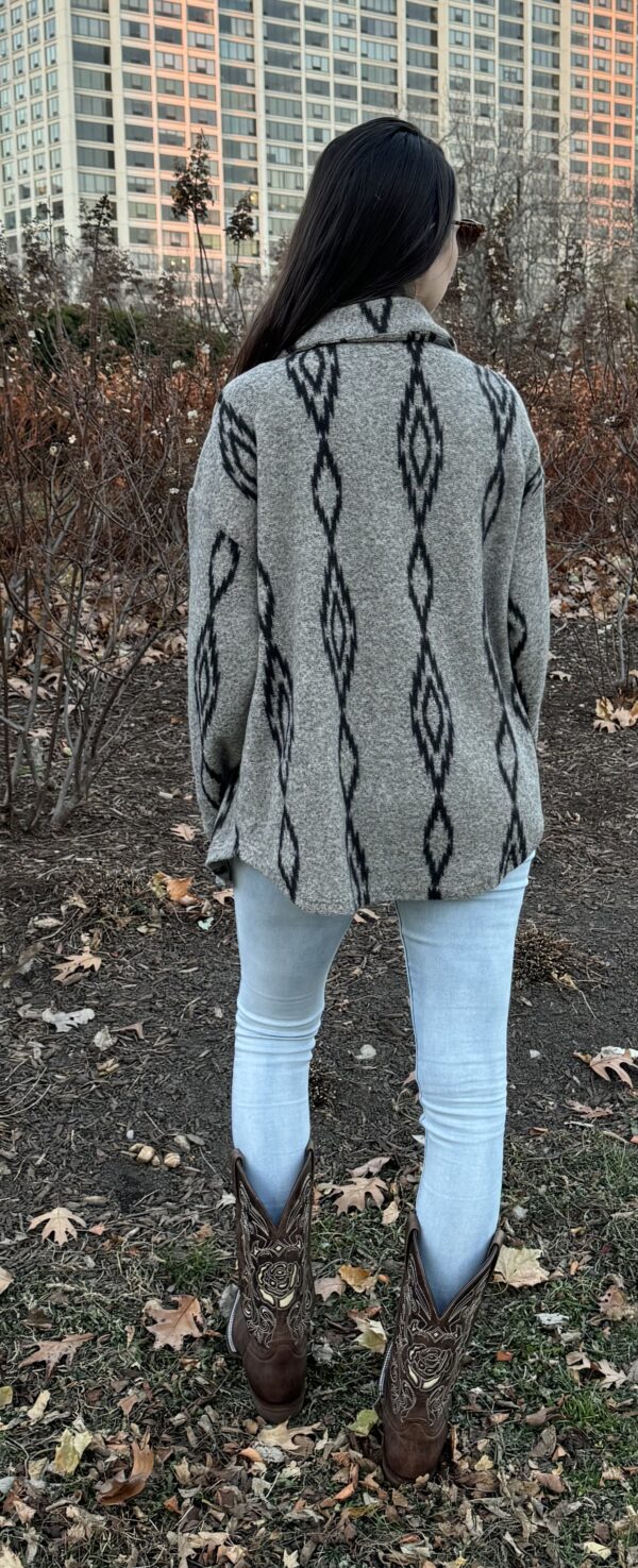 Gray w/ Black Aztec Print Shacket - Image 3