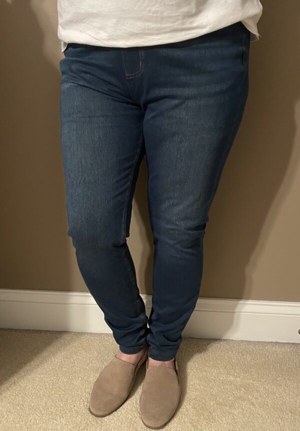 Blue Multiple Pockets Straight Leg Stretchy Casual Jeans