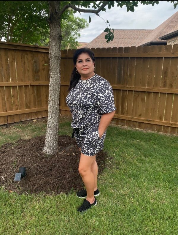 Cheetah Printed Tee and Shorts Lounge Set - Image 2
