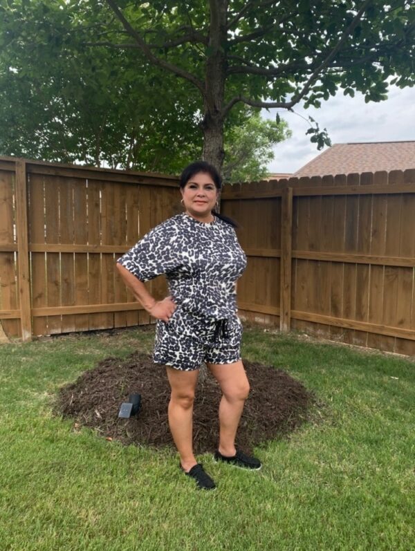 Cheetah Printed Tee and Shorts Lounge Set - Image 3