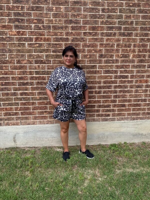Cheetah Printed Tee and Shorts Lounge Set