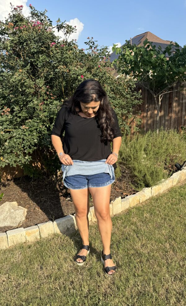 Drawstring High Waist Pocketed Denim Shorts - Image 3