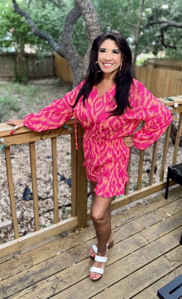 Aztec Print Top and Ruffled Shorts Set