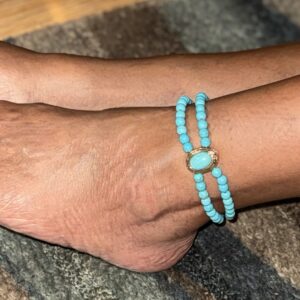 Turquoise Beaded Double Layered Anklet