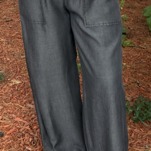 Black Side Pockets High Waist Wide Leg Pants