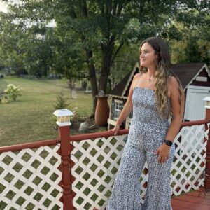 Blue Spaghetti Straps Smocked Bodice Wide Leg Floral Jumpsuit