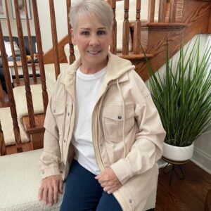 Beige 2 in 1 Thermal Knit Textured Hooded Jacket