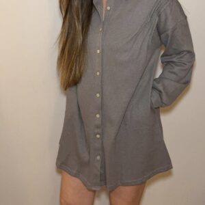 Taupe Knit Shirt Tunic Dress