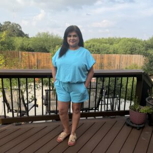 Blue Loose Top w/ Drawstring Outfit - 2 Piece Outfit